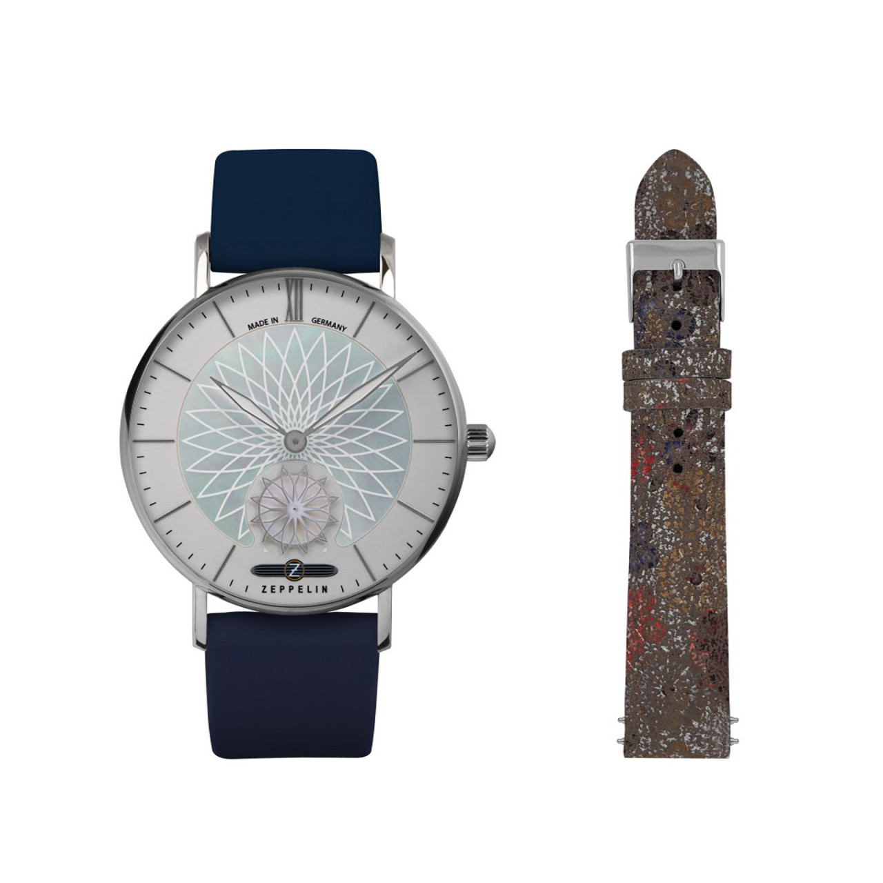DAU, Zeppelin Mandala Quarz 1069 Ronda 1069, Steelcase 36mm, wr 5atm