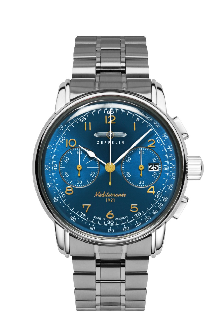 HAU, Zeppelin 100 Jahre Méditerranée Chrono Cal. 6S21 MBZ Steelcase wr 5atm, MineralglasK1