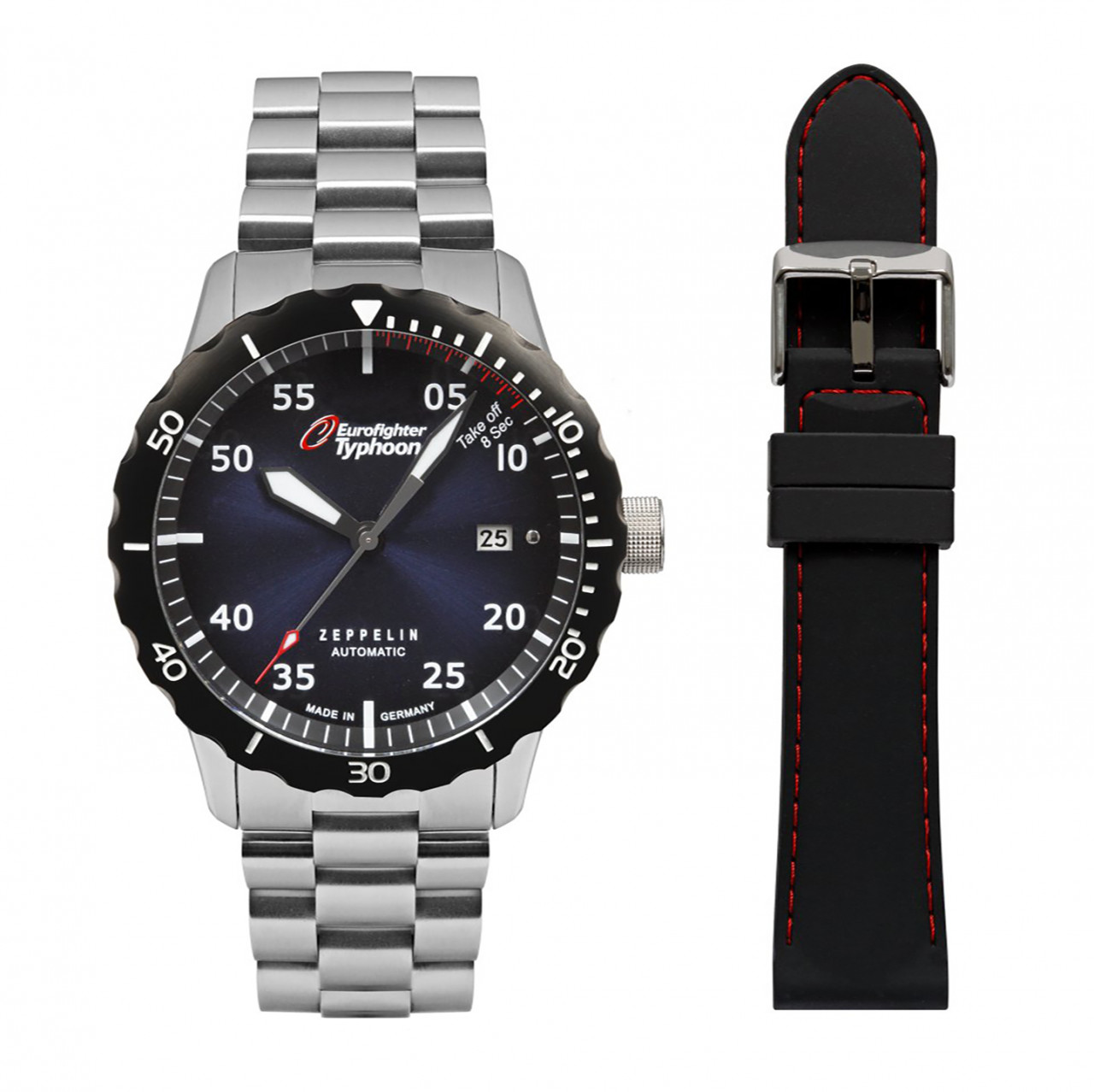 HAU, Zeppelin Automatic Ed. Eurofighter SET MB/SI Kal. 9015 24 Jewels, Steelcase Diver wr 20atm