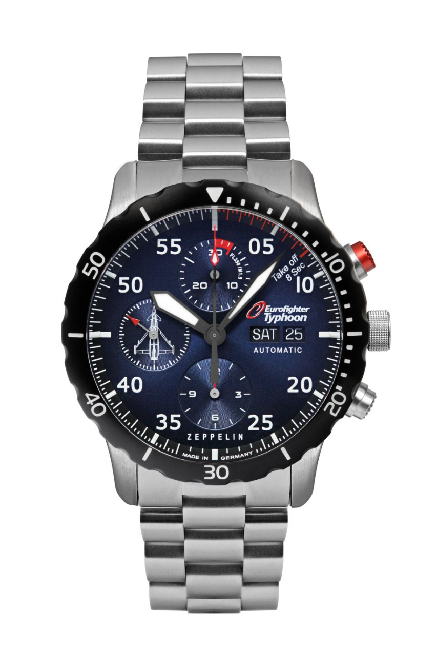 HAU, Zeppelin Chrono Automatik Ed. Eurofighter MB Sellita SW500a Swiss made 25 Jewels, Steelcase wr