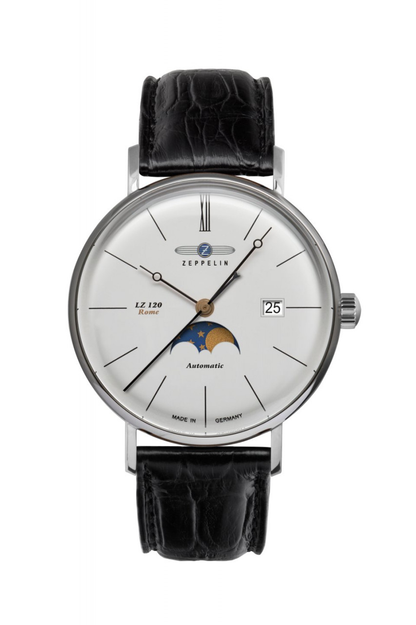 HAU, Zeppelin LZ 120 Rome Automatik Mondphase Sellita SW280 26 Jew., Edelstahl wr 5atm