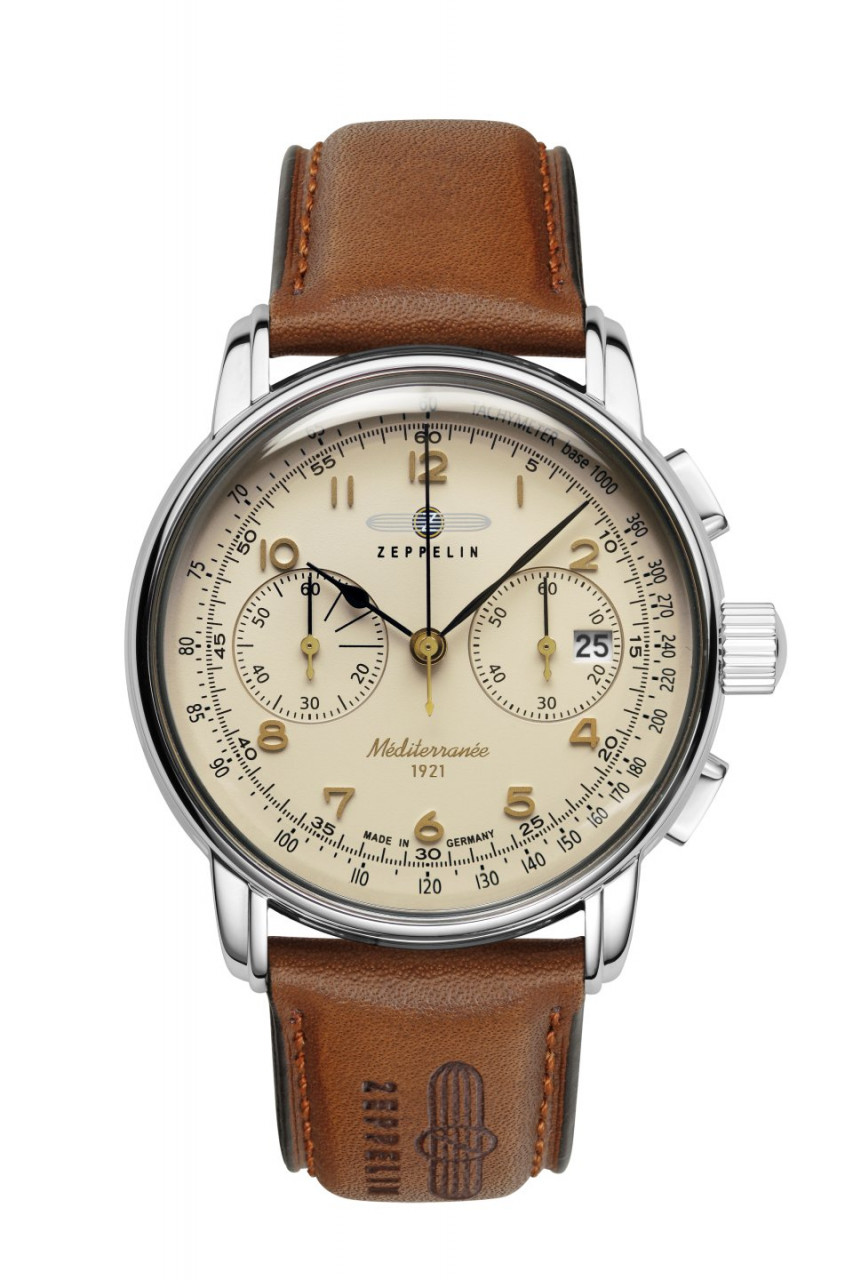 HAU, Zeppelin 100 Jahre Méditerranée Chrono Cal. 6S21 Steelcase wr 5atm, MineralglasK1