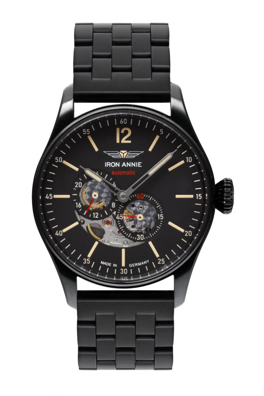 HAU, CT-Iron Annie FC Automatic 82S7 black openDial MB Cal. 82S7 21 Jewels, Edelstahl-DLC black wr 5atm