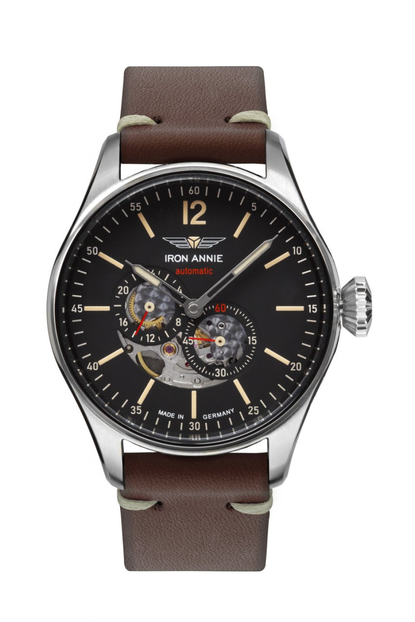 HAU, CT-Iron Annie FC Automatic 82S7 openDial Cal. 82S7 21 Jewels, Edelstahl black wr 5atm