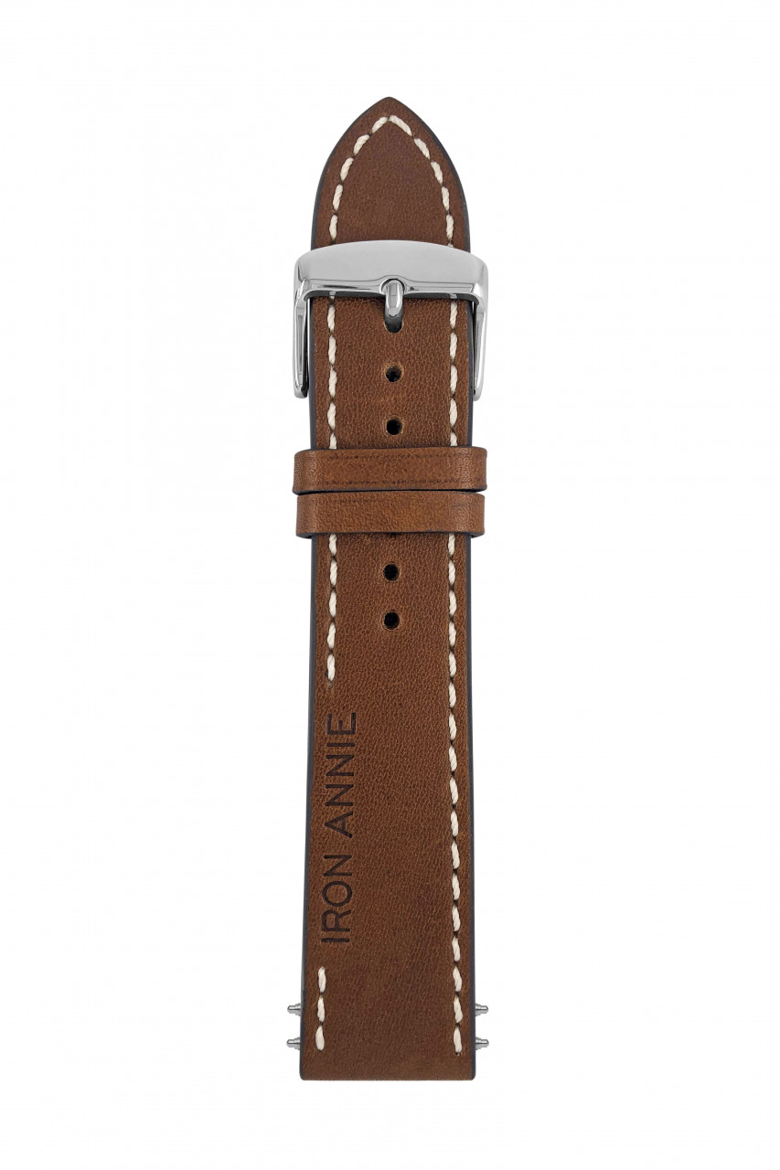 LB Ri I Monteverdi Band braun 22mm m.Prägung IRON ANNIE u. Logo I, helle Naht
