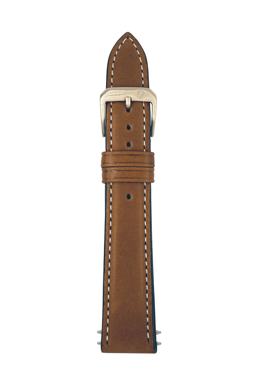 LB Ri Hermes mittelbraun/cognac 18/16mm helle Naht, Schließe SFR10 Champagnergold