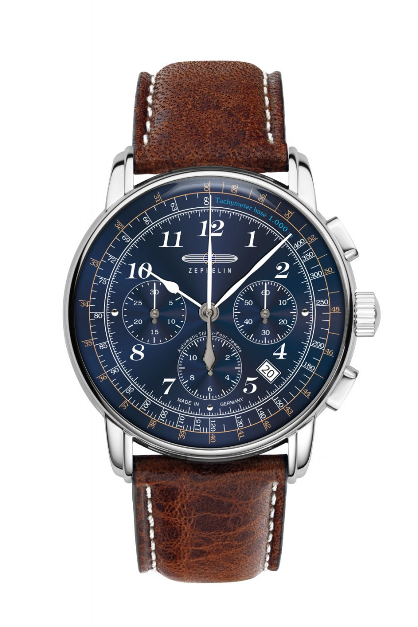 HAU, Zeppelin LZ 126 LA Chrono Automatik NE 88 34 Jew., SSteel wr5atm, Sapph.Coat