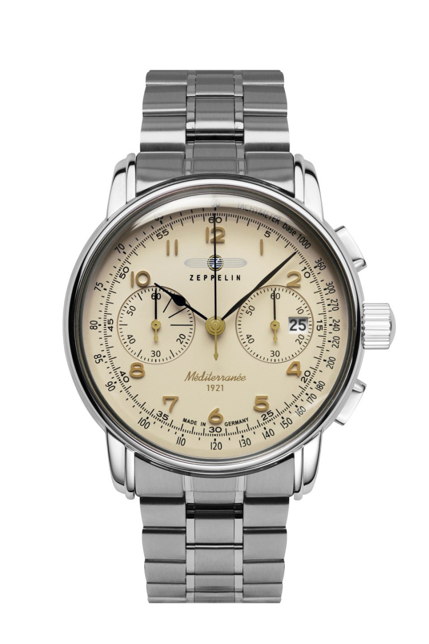HAU, Zeppelin 100 Jahre Méditerranée Chrono Cal. 6S21 MBZ Steelcase wr 5atm, MineralglasK1