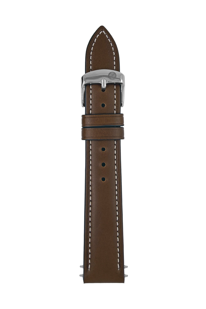 LB GM Elbamatt bruciato, white stitching , 18/16mm Elbamatt bruciato, stitching white, Sport buckle