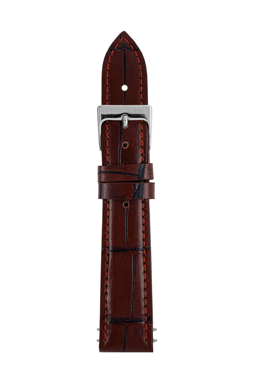 LB GM Krokostruktur fuchsia, stitching Tone in Tone, 18/16mm Krokostruktur fuchsia, stitching tone in tone, elegant buckle