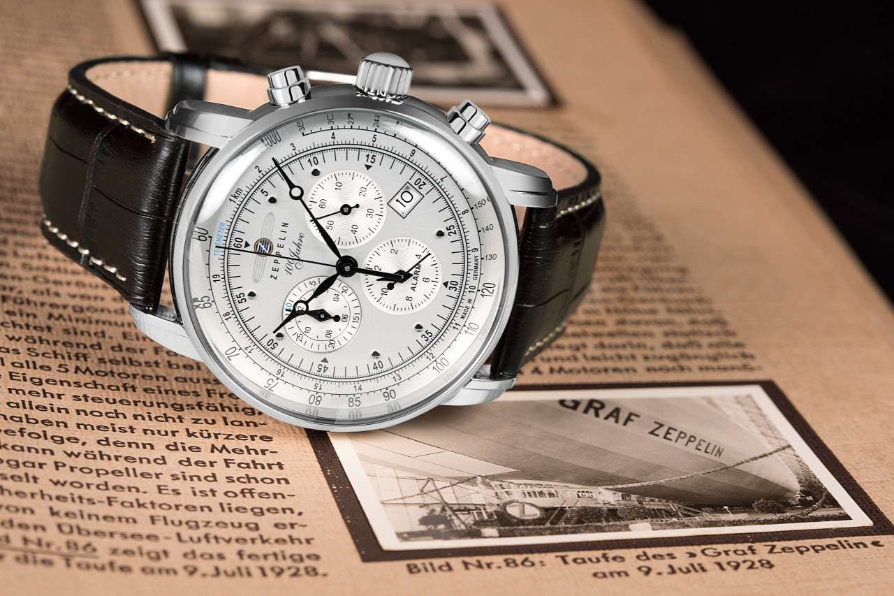 HAU, Zeppelin 100Jahre Chrono Ronda 5130.D Steelcase, wr 5atm