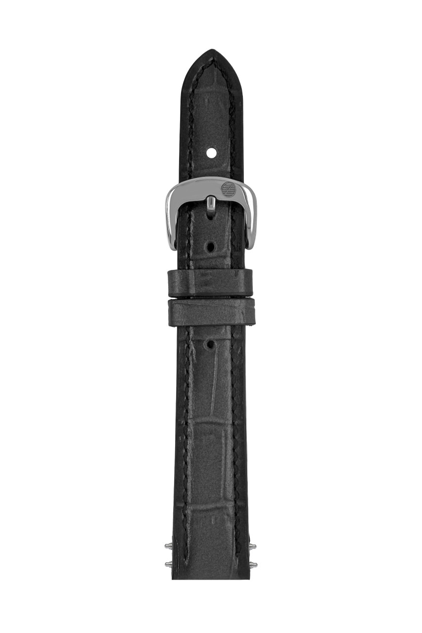 LB GM Alligatore Grigio TiT 16/14mm, Alligatore Grigio Naht TiT, eleg.Stahl-Schließe,