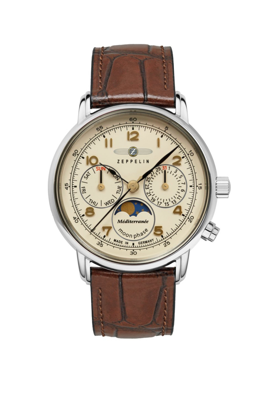 DAU, Zeppelin 100 Jahre Méditerranée Moonphase Ronda 706.1 Steelcase 36mm wr 5atm, MineralglasK1