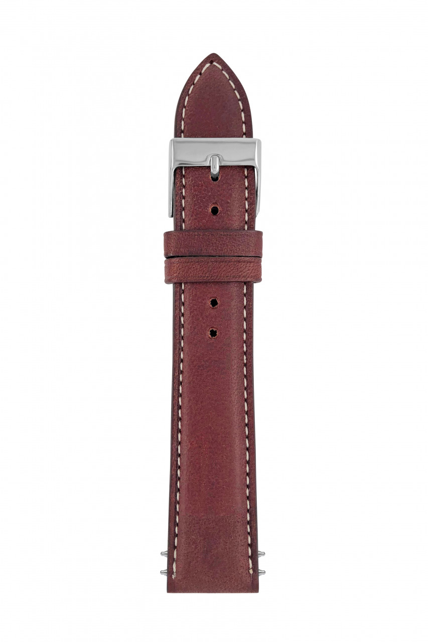LB GM I Amazonas bruciato 20/18mm Elbamat, Naht ecru, elegante Stahlschließe