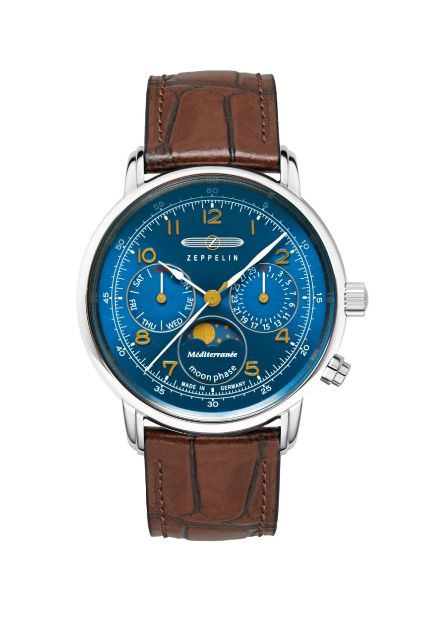 DAU, Zeppelin 100 Jahre Méditerranée Moonphase Ronda 706.1 Steelcase 36mm wr 5atm, MineralglasK1