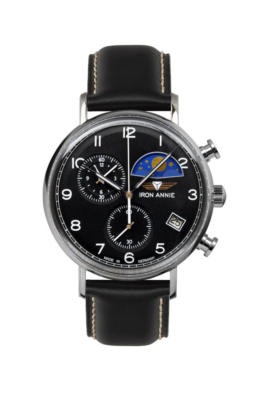 HAU, Iron Annie Amazonas Chrono Mondphase ETA G10.962EO, Steelcase wr 5atm Mineral-K1crystal