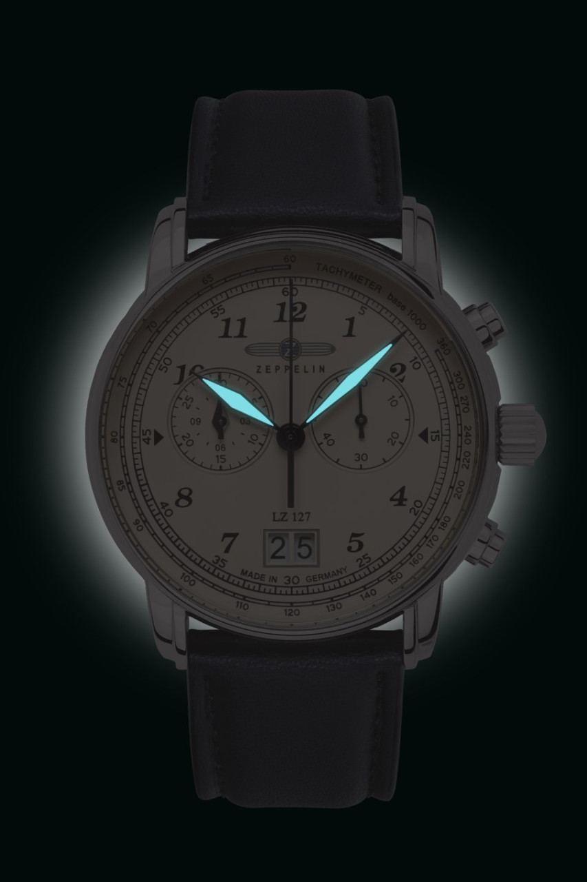 HAU, Zeppelin LZ-127 Chrono Ronda5020B Steelcase, wr 5atm, MineralglasK1