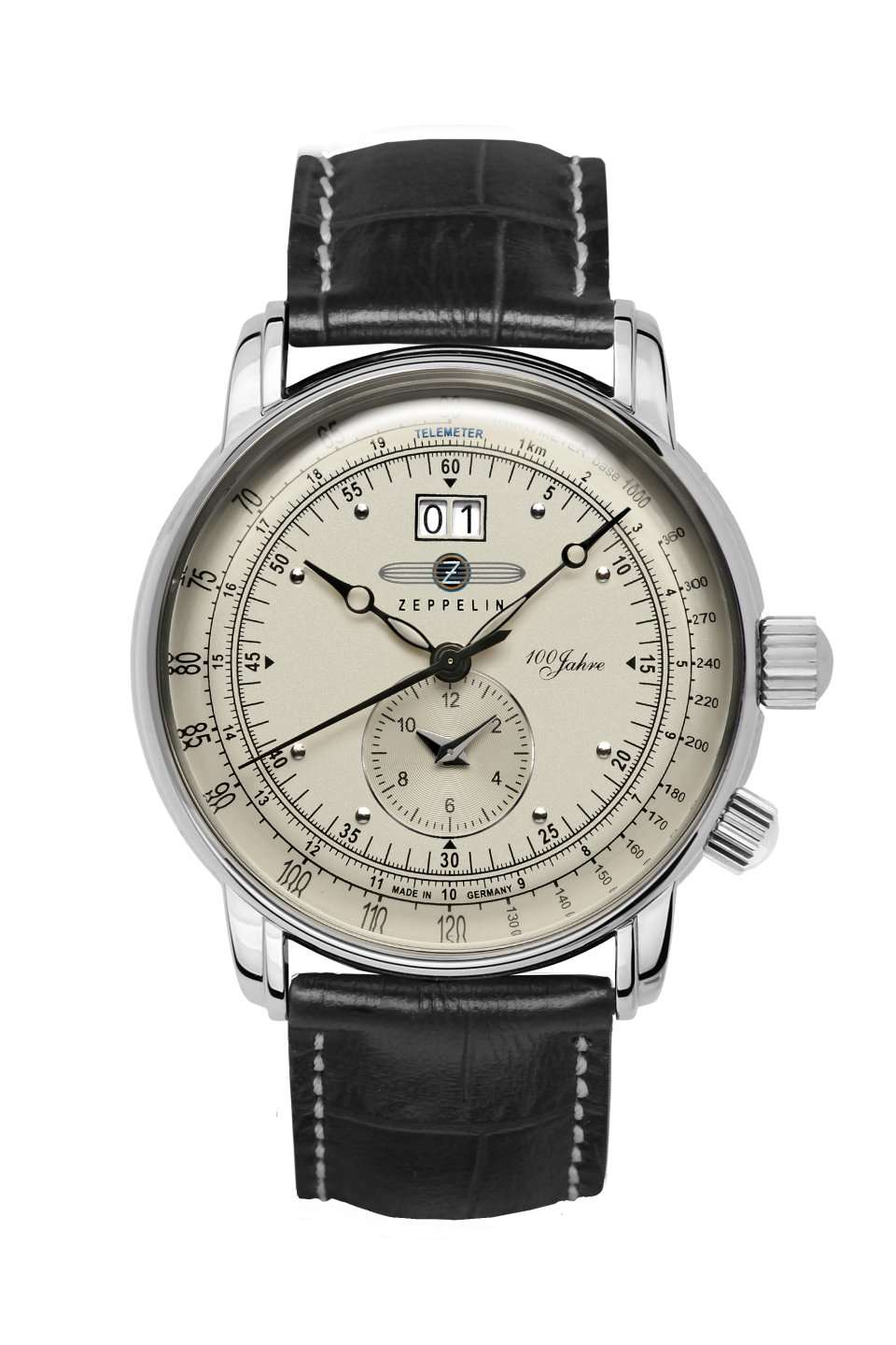HAU, Zeppelin 100 Jahre Dual-Time Ronda 6203 LZ-127, Stainless Steel ...