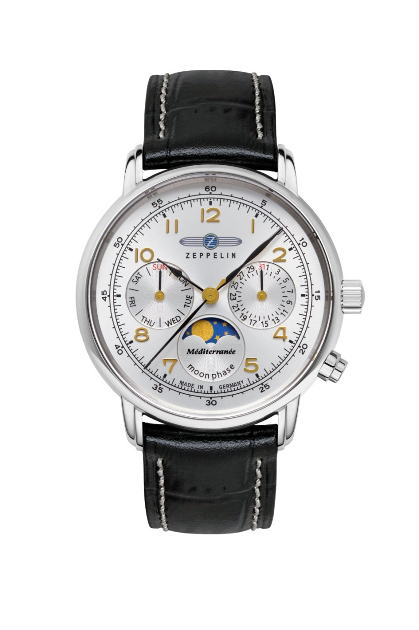 DAU, Zeppelin 100 Jahre Méditerranée Moonphase Ronda 706.1 Steelcase 36mm wr 5atm, MineralglasK1
