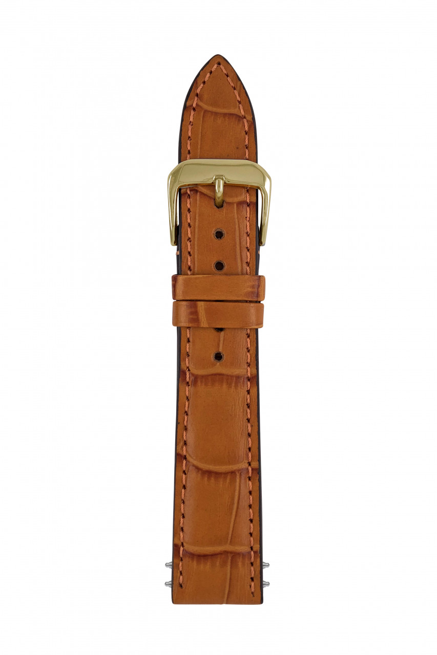 LB Ri Crocomatt cognac, GA18/16mm hellbraun,Naht ton in ton f.7039-1