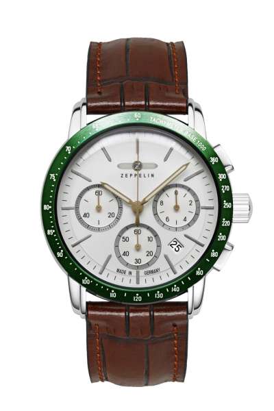HAU, Zeppelin New York Chronopraph Cal. 6S20, silver/blue Steelcase 42mm,  water resistant 5atm, Mine | Men | Zeppelin