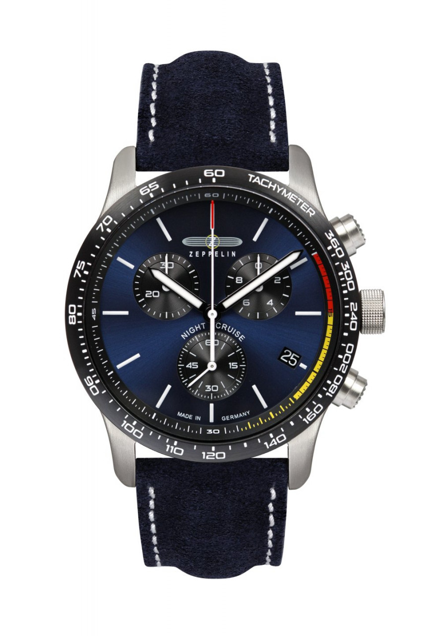 HAU, Zeppelin Night Cruise Chronograph ETA G10.212 4 Jew., Steelcase waterresistant 10atm