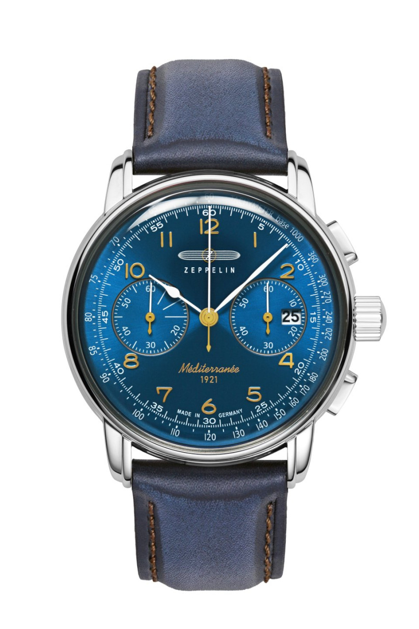 HAU, Zeppelin 100 Jahre Méditerranée Chrono Cal. 6S21 Steelcase wr 5atm, MineralglasK1