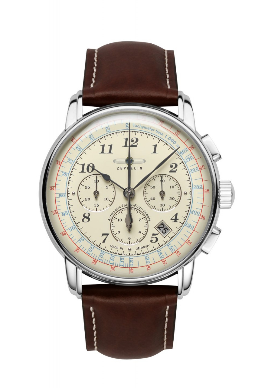 HAU, Zeppelin LZ 126 LA Chrono Automatik NE 88 34 Jew., SSteel wr5atm, Sapph.Coat