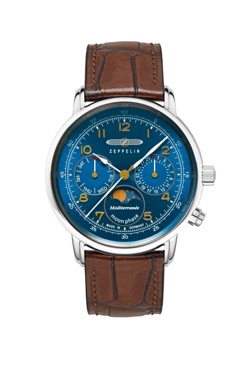 DAU, Zeppelin 100 Jahre Méditerranée Moonphase Ronda 706.1 Steelcase 36mm wr 5atm, MineralglasK1
