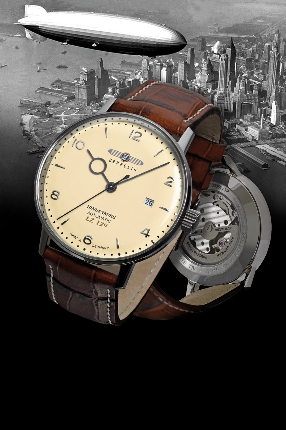 HAU, Zeppelin Hindenburg LZ 129 Automatik Kal. 8215 - 21 Jewels, Steelcase 40mm, wr 5atm | Men | Zeppelin HAU, Zeppelin Hindenburg LZ 129 Automatik Kal. 8215 - 21 Jewels, Steelcase 40mm, wr 5atm | Men | Zeppelin