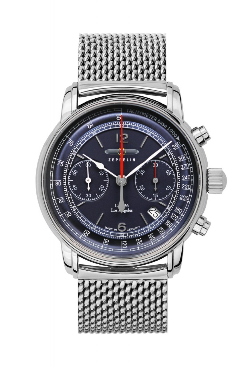 HAU, Zeppelin LZ-126 LA Chronograph Automatic Sellita SW510 Steelcase waterresistant 5atm, Sapphire crystal