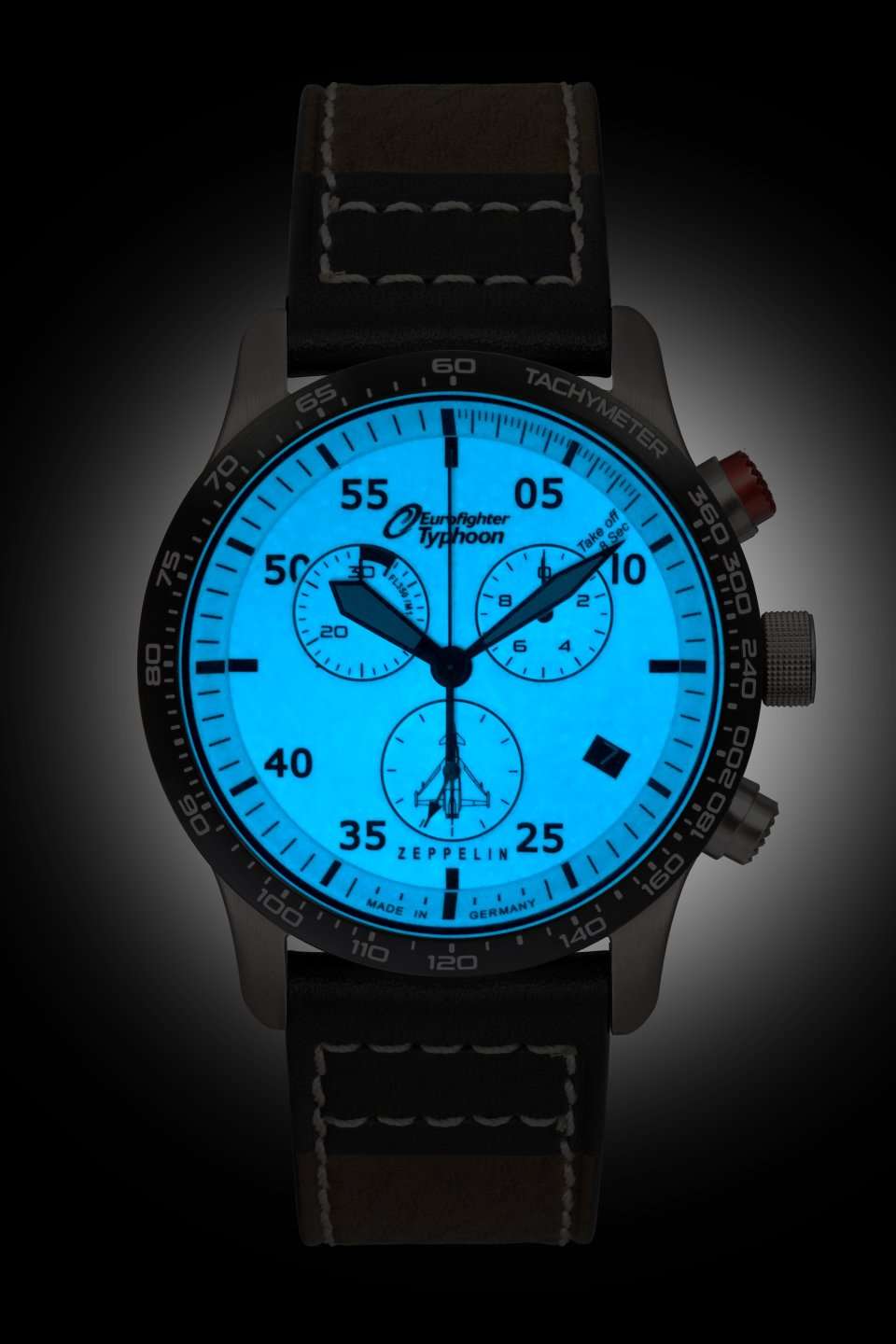 Zeppelin Night Cruise Chronographe Tachéomètre Cadran Vert 72884 Montre Hommes e