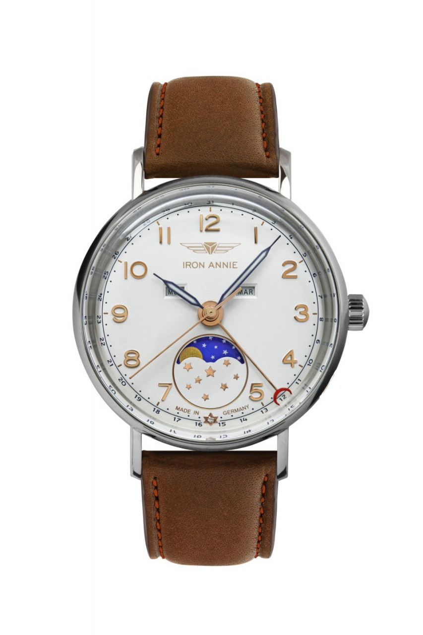 DAU, Iron Annie Amazonas Quarz Mondphase Miyota 6P80, Steelcase wr 5atm