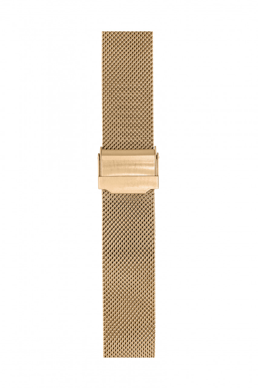 MB MO Milanaise fein, 18mm Edelst.gold PVD, Schließe m. Morellato Logo