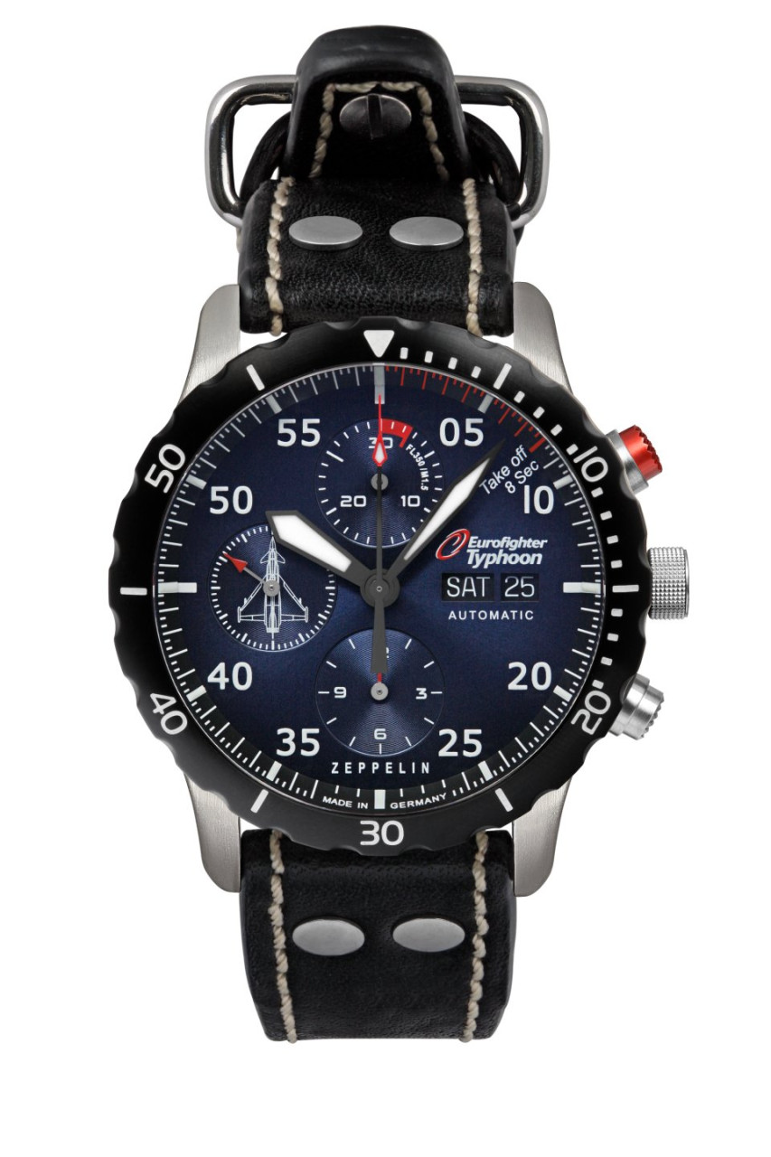 HAU, Zeppelin Chrono Automatik Ed. Eurofighter Sellita SW500a Swiss made 25 Jewels, Steelcase wr 10atm, Saphirglas