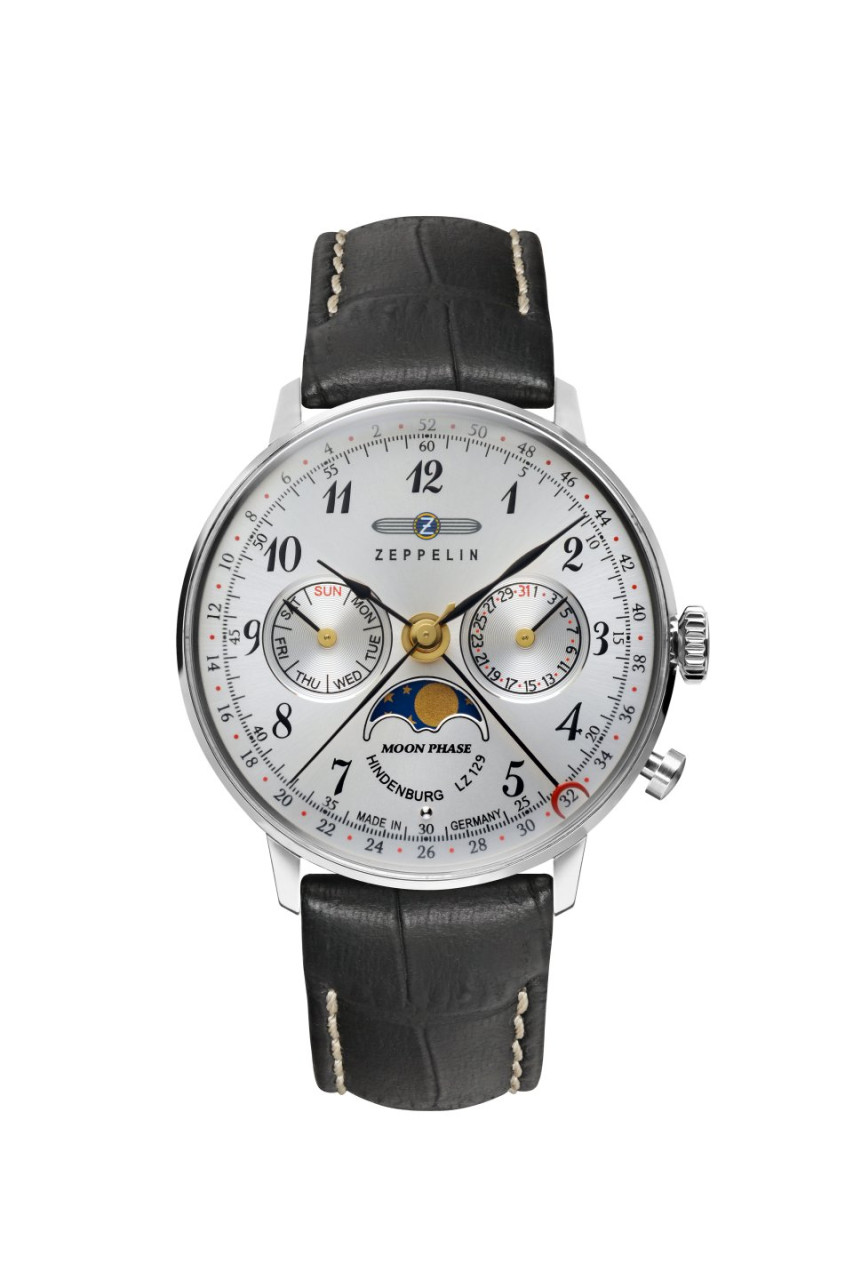 DAU, Zeppelin Hindenburg Moonphase Ronda 706B, Steelcase 36mm, wr 3atm