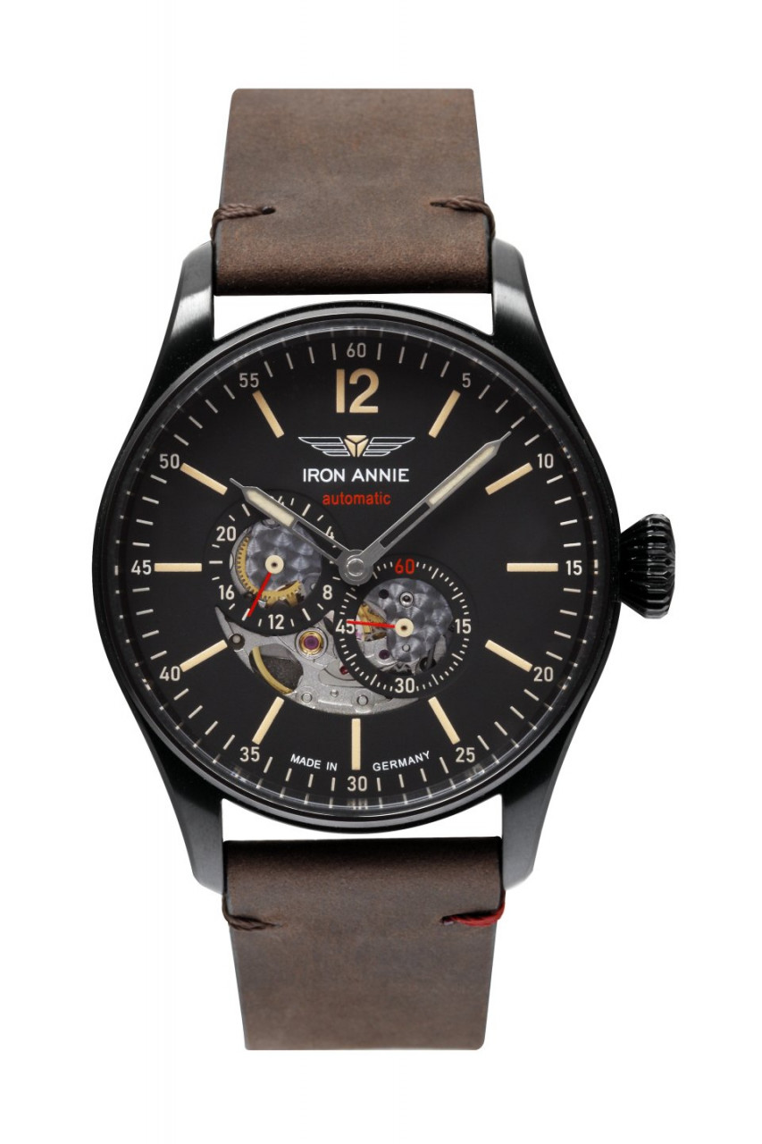 HAU, CT-Iron Annie FC Automatic 82S7 black openDial Cal. 82S7 21 Jewels, Edelstahl-DLC black wr 5atm